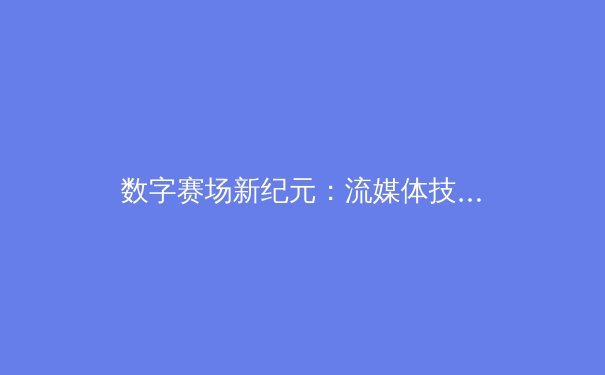 数字赛场新纪元：流媒体技术如何重塑体育观赛生态